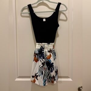 Amazon Floral Romper with Adjustable Tie Belt